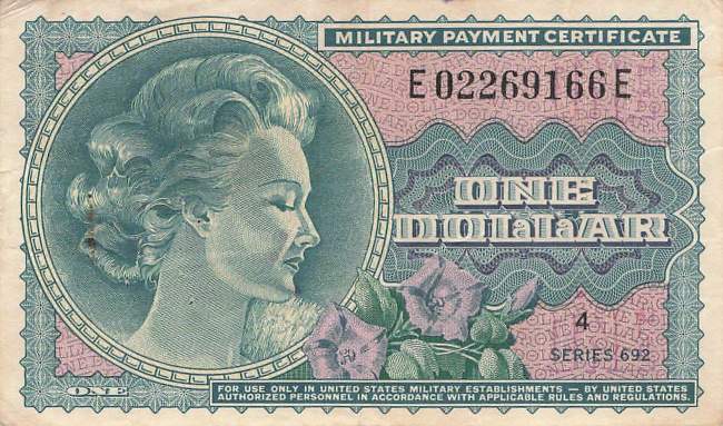 USA MPC Series 692 p.M95 1 Dollar 1970 F